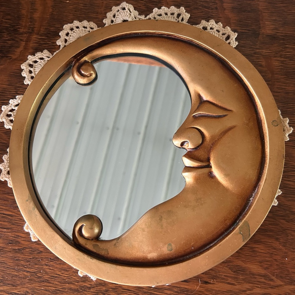 Celestial Gold Sun and Moon Wall Mirror Set - Picture 2 of 5